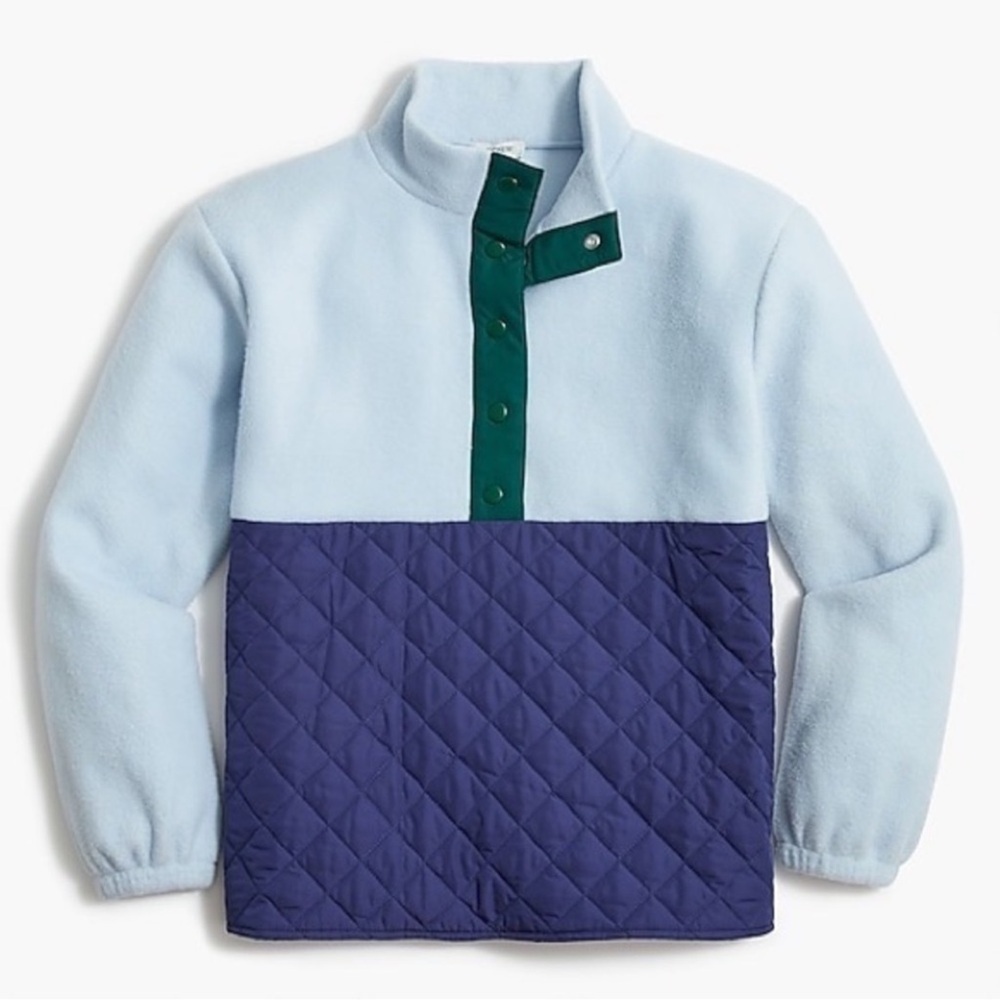 Like New - J. Crew Quilted Sherpa Half Zip Sweater - size XS